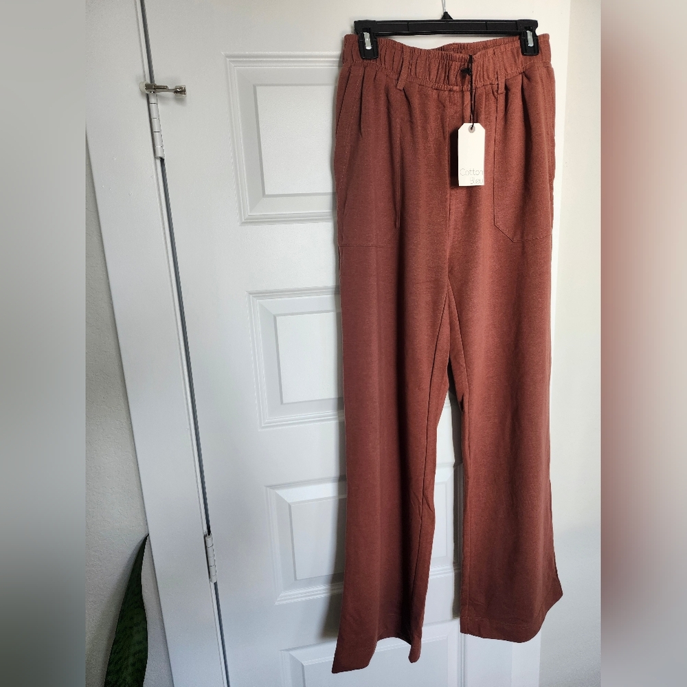 Rust Wide-Leg Pants